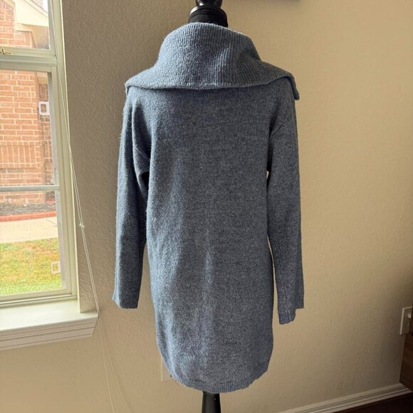 NWT All in Favor Sweater Dress gray-blue, high collar with zipper, size XS - Picture 4 of 16